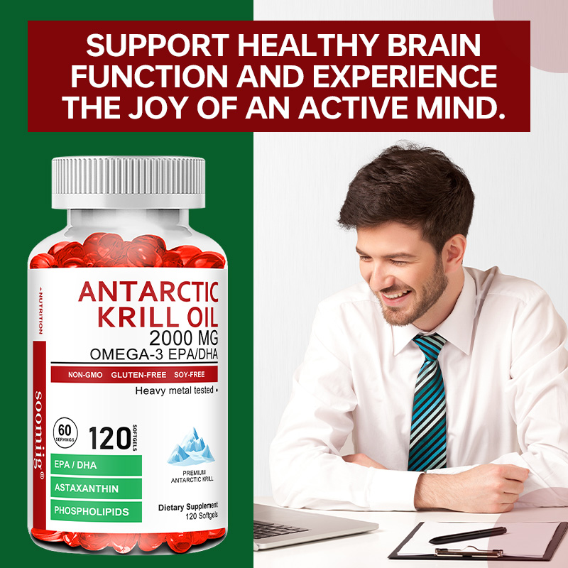 Krill Oil Supplement - Kapsul Minyak Krill Antartika 2000mg,Omega-3,EPA &