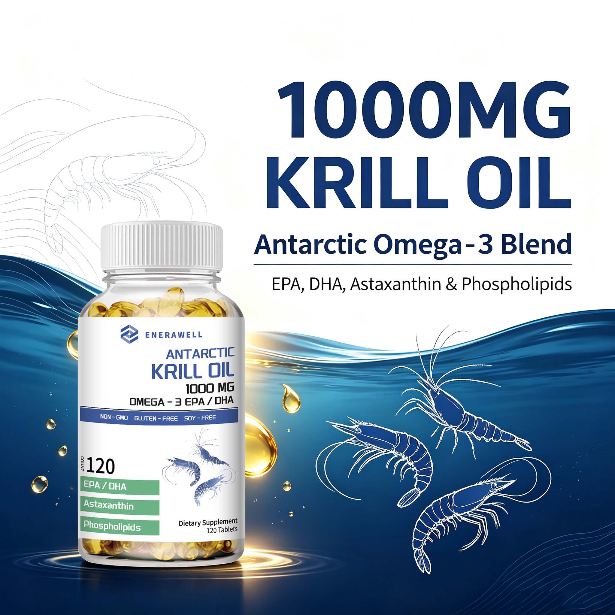 Krill Oil Supplement - Kapsul Minyak Krill Antartika 1000 mg