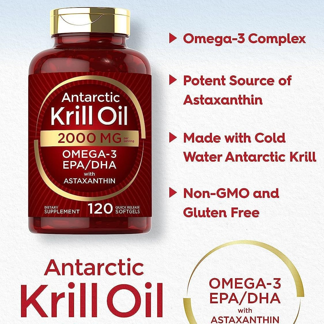 Krill Oil Supplement - Kapsul lunak minyak krill melengkapi nutrisi,